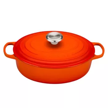 Vas oval din fontă Le Creuset 27cm 3,4L portocaliu vulcanic