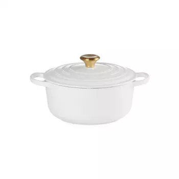 Vas rotund din fontă LE CREUSET, 24 cm, 4,2 L, alb