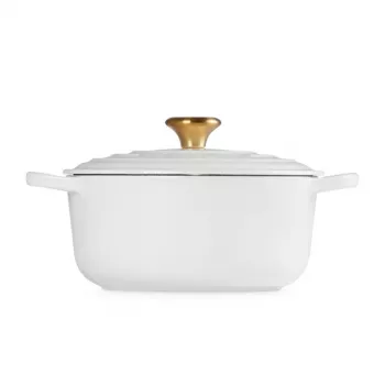 Vas rotund din fontă LE CREUSET, 24 cm, 4,2 L, alb
