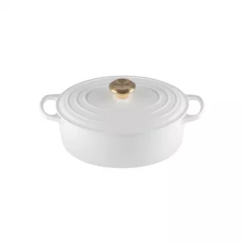 Vas oval din fontă emailată LE CREUSET 27 cm 4,1 L alb