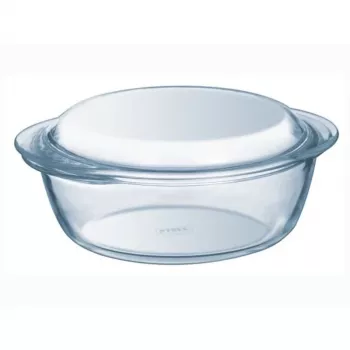 Recipient rotund din sticlă Pyrex Essentials 3L cu capac, sticlă borosilicată, Ø22cm