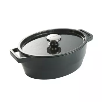 Vas oval din fontă Pyrex 5,8L gri 33x25cm
