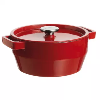 Vas rotund din fontă Pyrex 2,2L Ø20cm roșu