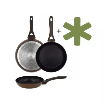 Tigaie de inducție NEWILL Natura 24 cm cu margine de protecție, maro