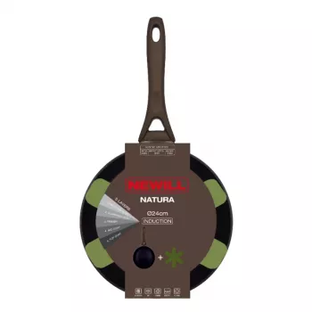 Tigaie de inducție NEWILL Natura 24 cm cu margine de protecție, maro