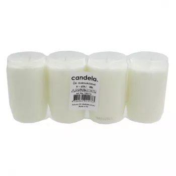 Set de lumânări de mormânt cu ulei CANDELA, 4 buc., timp de ardere ~60h, alb