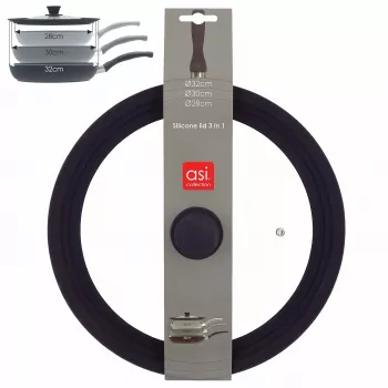 Capac universal ASI COLLECTION cu margine din silicon 3 în 1 Ø28/30/32cm