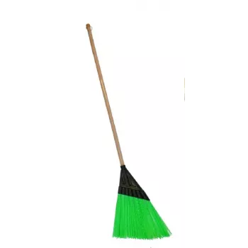 Mătură de stradă HORTUS cu mâner plată verde