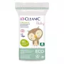 Discuri demachiante din bumbac Cleanic Baby Eco pentru bebeluși, 60 buc., 100% bumbac natural, hipoalergenice, fără clor