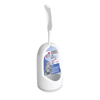 Set perie de toaletă cu suport YORK BACTERIA STOP, cu cap din silicon și bază din ceramică