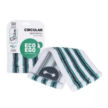 Lavetă de mop din microfibre de schimb Eco Ego pentru mopuri rotative, 350 mm, albă