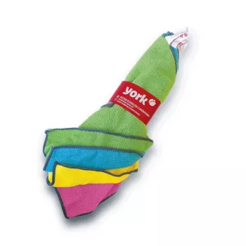 Lavete de curățenie din microfibre YORK, pachet de 4, 30 x 30 cm, culori asortate, lavabile la mașină