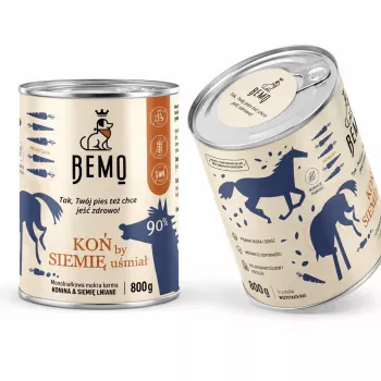 BEMO cal cu semințe de in Mono hrană umedă pentru câini - 800g