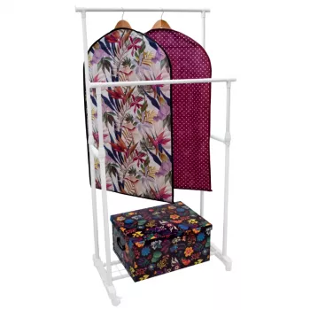 Uscător de rufe vertical ORDINETT Deluxe Double alb 88x43x98-175cm
