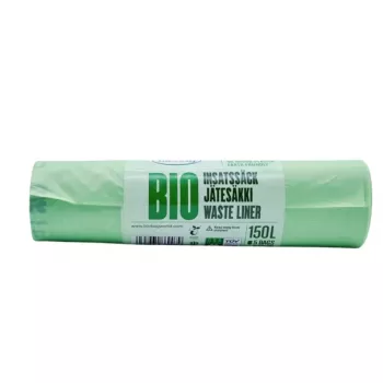 Pungi de gunoi compostabile BioBag 125/150L, 5 pe rolă, 75x115 cm, verde