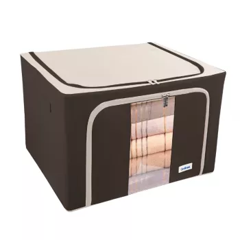 Cutie din material textil ORDINETT L 50x40x32 cm asortată – cutie de depozitare pliabilă cu capac și mânere, 64 L