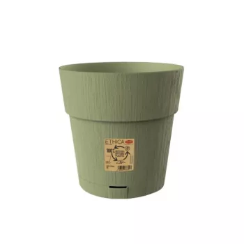 STEFANPLAST Ethica Flower Pot with Tray, Ø25 cm, Height 25 cm, Green