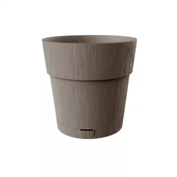 Ghiveci cu farfurioară STEFANPLAST Ethica, 25x25 cm, maro, 8,5 L, plastic reciclat