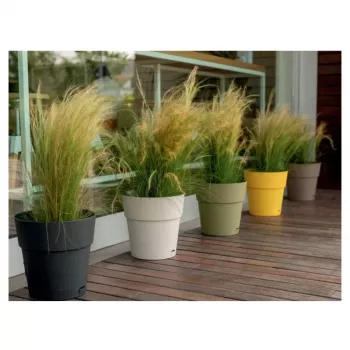 Ghiveci cu farfurioară STEFANPLAST Ethica Ø40x39cm gri