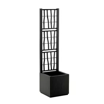 STEFANPLAST Ethica Square Planter with Trellis, 36x36x140 cm, Grey