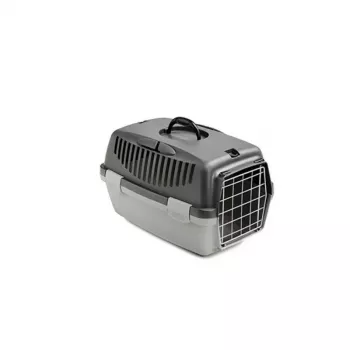 Cușcă de transport STEFANPLAST Gulliver 1 cu ușă metalică 48x32x31cm gri închis/gri deschis