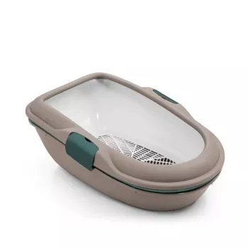 Litiere pentru pisici STEFANPLAST Furba Chic 59x39x22 cm gri deschis/verde