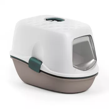 Litiere închisă pentru pisici STEFANPLAST Furba Top Chic, alb/gri deschis, 58,5x39,4x42,7 cm