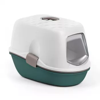 Litiere pentru pisici cu capac STEFANPLAST Furba Top Chic 58,5x39,4x42,7 cm alb/verde