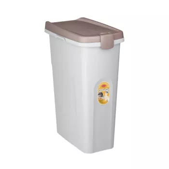 STEFANPLAST Recipient pentru depozitarea hranei pentru animale de companie cu roți 40L 15kg alb/gri deschis