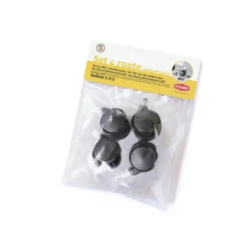 Set de 4 roți pivotante STEFANPLAST pentru cuști de transport animale Gulliver 1/2/3 - negru
