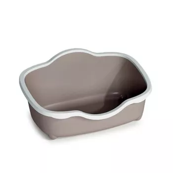 Litiere deschisă pentru pisici STEFANPLAST Tres Chic Open 56x38,5x26 cm alb/gri deschis