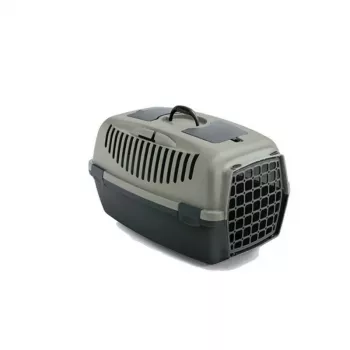 STEFANPLAST Gulliver 2 Cușcă de transport cu ușă din plastic 55x36x35 cm gri/verde