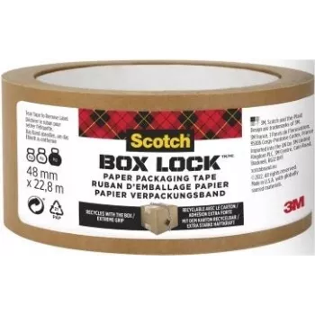 Bandă adezivă din hârtie pentru ambalare 3M Scotch Box LockT 48mm x 22,8m maro 7850-23-EF-8GC