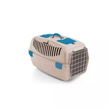 Cușcă de transport STEFANPLAST Gulliver 2 cu ușă metalică 55x36x35 cm travertin alb
