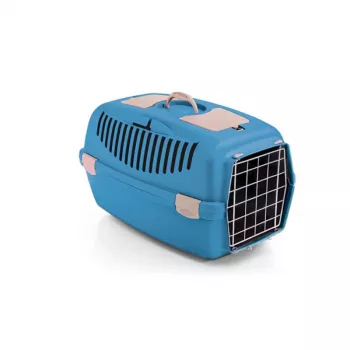 Cușcă de transport STEFANPLAST Gulliver 3 cu ușă metalică 61x40x38cm albastru