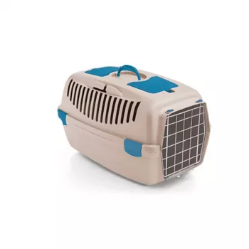 Cușcă de transport animale STEFANPLAST Gulliver 3 cu ușă metalică 61x40x38 cm travertin alb