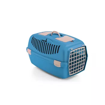 Cușcă de transport STEFANPLAST Gulliver 2 cu ușă din plastic 55x36x35cm albastru