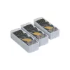 Set organizator ORDINETT Top Class 3 piese mic din plastic transparent pentru sertar de birou 30,5x10x7,5cm