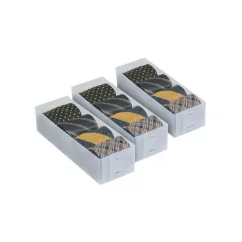 Set organizator ORDINETT Top Class 3 piese mic din plastic transparent pentru sertar de birou 30,5x10x7,5cm