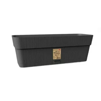 Ghiveci de flori STEFANPLAST Ethica cu tavă, 50x18x17 cm, gri