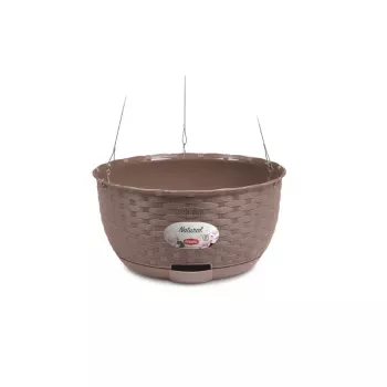 Ghiveci suspendat STEFANPLAST Natural, Ø30x14,5 cm, maro