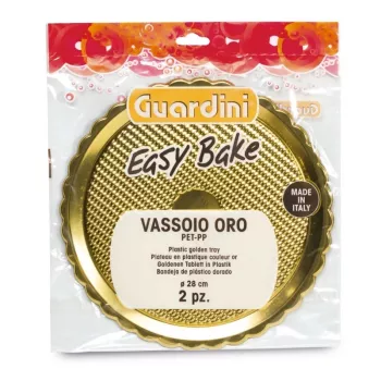 GUARDINI Easy Bake Gold Plastic Trays Set of 2 Ø28cm