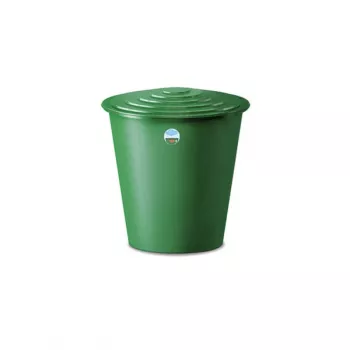 Butoi pentru apă de ploaie STEFANPLAST 210L cu capac și robinet Ø76,5x84cm verde
