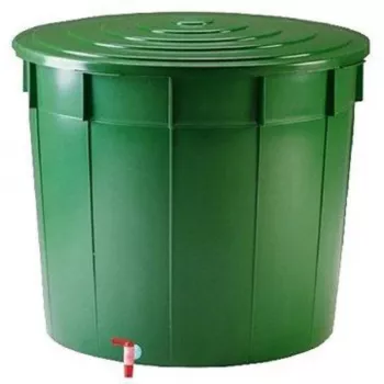 Butoi de apă STEFANPLAST, 500 L, cu capac și robinet, Ø100x85 cm, verde