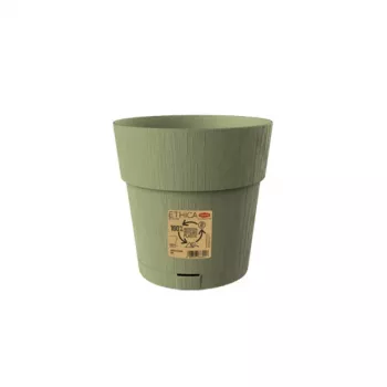 Ghiveci STEFANPLAST Ethica cu tavă, 20 cm, verde