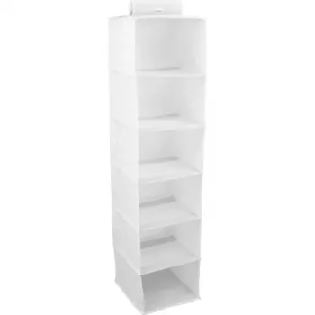 Organizator suspendat cu 6 rafturi ORDINETT 30x30x120cm bumbac gri