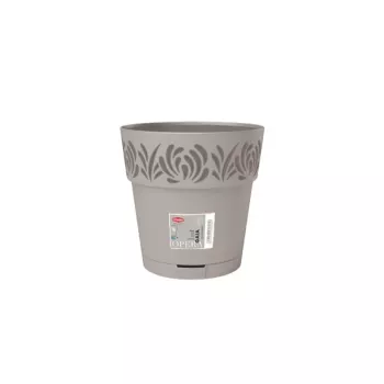 Ghiveci STEFANPLAST Gaia cu farfurioară Ø20x19cm gri deschis