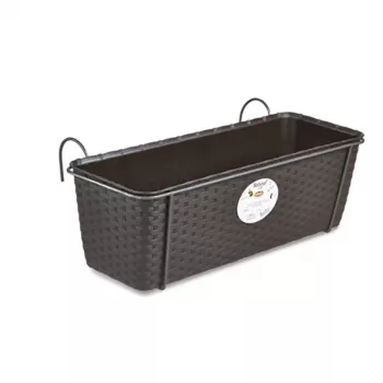 Jardinière de balcon STEFANPLAST cu suport metalic maro 50x18x16 cm