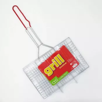 Grătar de grătar ASI COLLECTION 34x22cm oțel cromat cu mânere din lemn