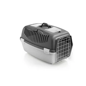 Cușcă de transport STEFANPLAST Gulliver 3 pentru animale de companie cu ușă metalică 61x40x38 cm Gri închis/Gri deschis